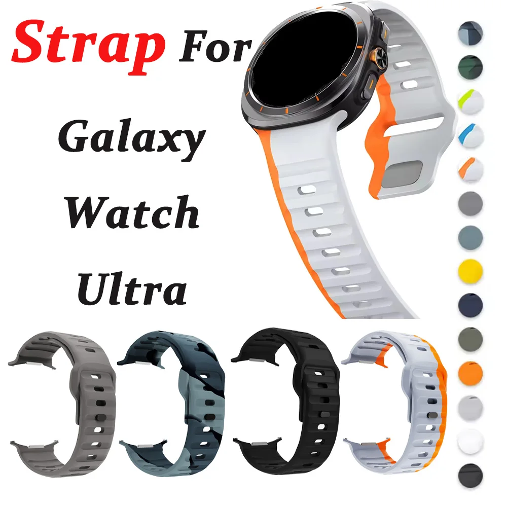 Silicone Strap For Samsung Galaxy Watch Ultra 47mm,Replacement Soft Waterproof Breathable Sport Strap for Galaxy Watch Ultra