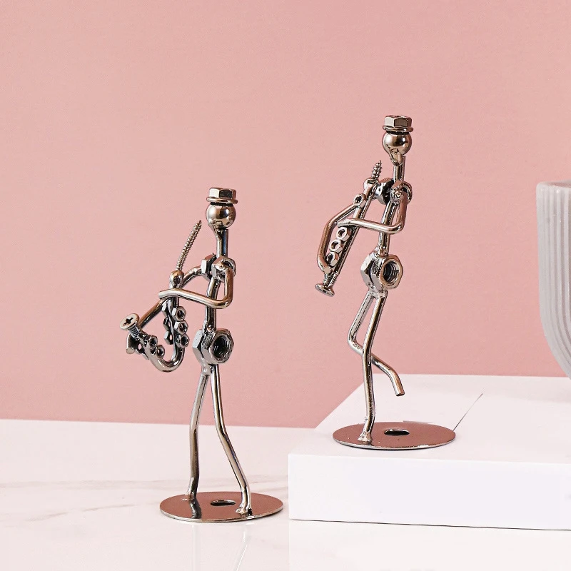 Little Iron Art Musician -Music Band Crafts Home Office Desk Decoration Birthday Gift 8 Pack, Table Ornaments-A79M