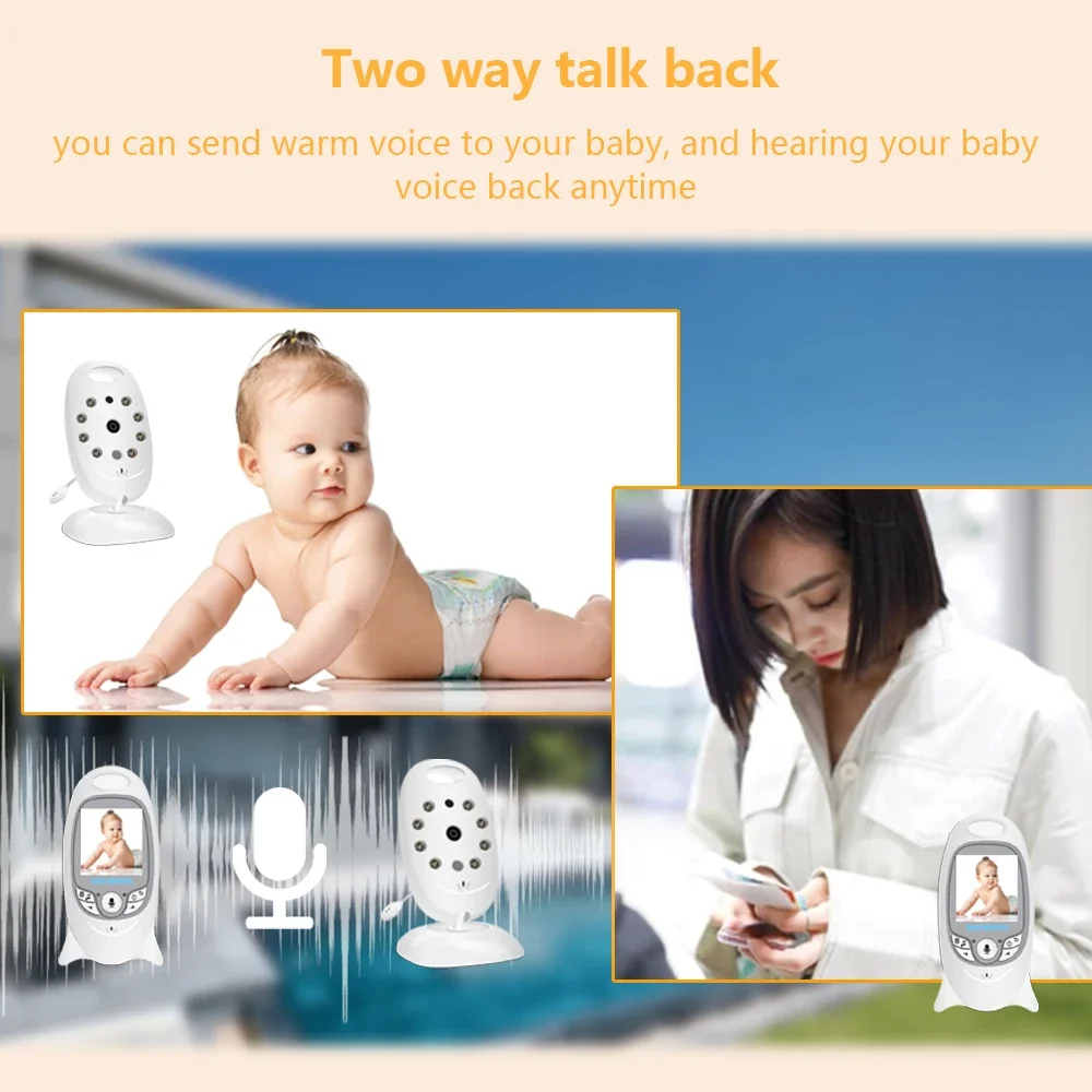 VB601 Electronic Baby Monitor with Camera Video 2 inch LCD Newborn Baby Stuff Baby Camera Temperature Babyphone 2 Ways Audio view 4