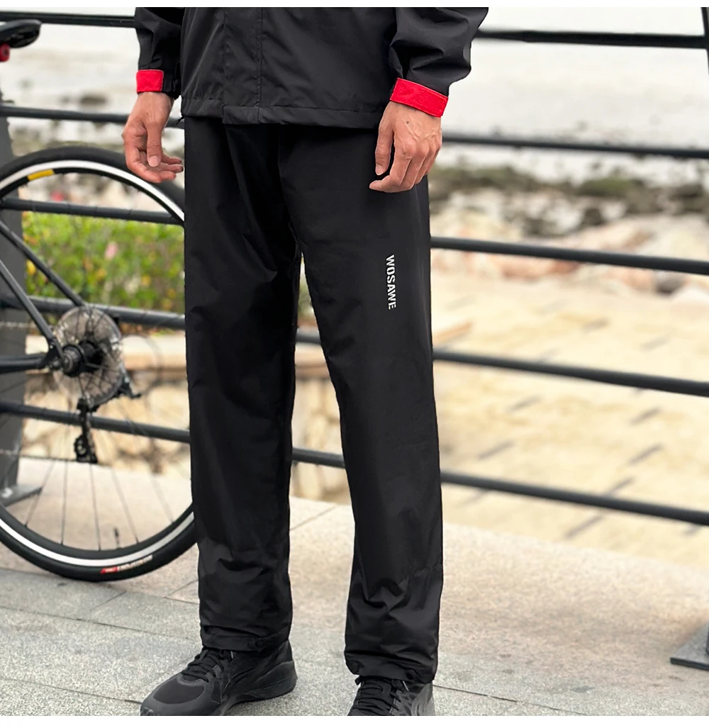 WOSAWE Radfahren Regenhose Outdoor Regenschutz Hosen Motorrad Klettern Camping Radfahren Sport Berg Regen Hosen Überschuhe – Detail 6