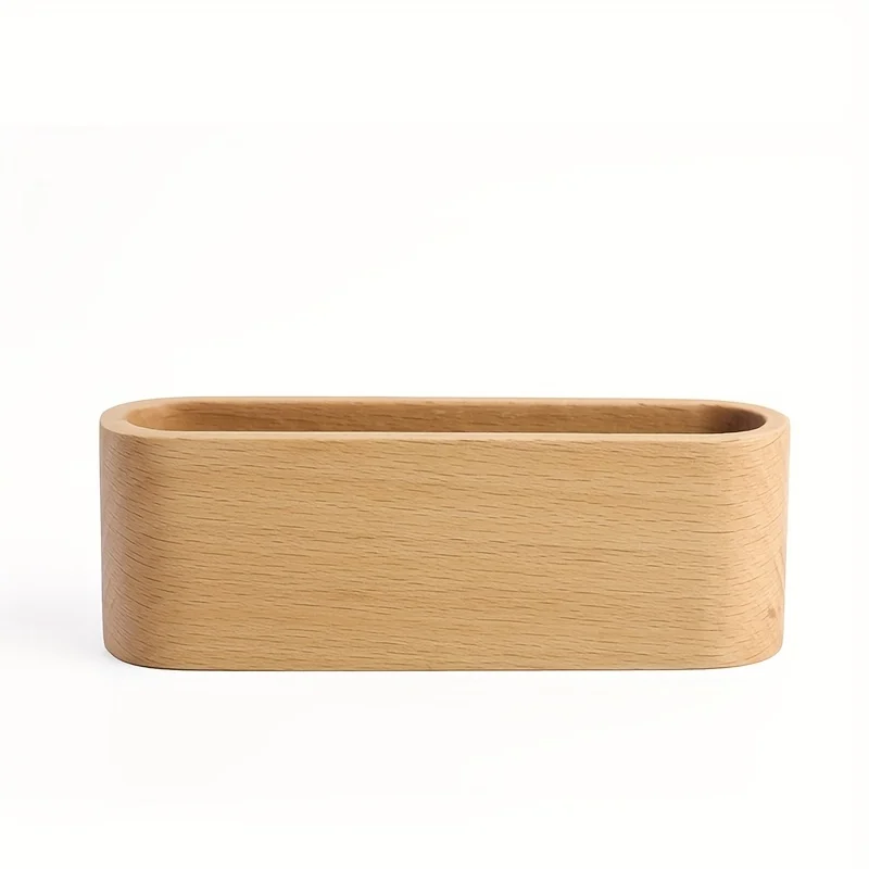 حامل بطاقات عمل فاخر من خشب الزان - منظم مكتب تنفيذي، حامل عرض بطاقات خشبي ذو سعة كبيرة، صينية سطح مكتب بسيطة #6