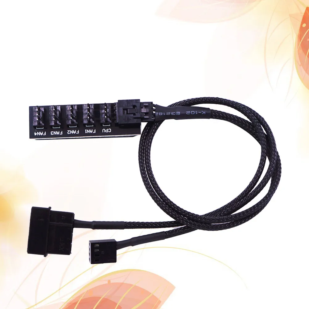 

5 Pin Computer Fan Hub Power Adapter Cable Flexible Heavy Duty Copper Sleeved Cord for Server Workstation Atx Power Cable