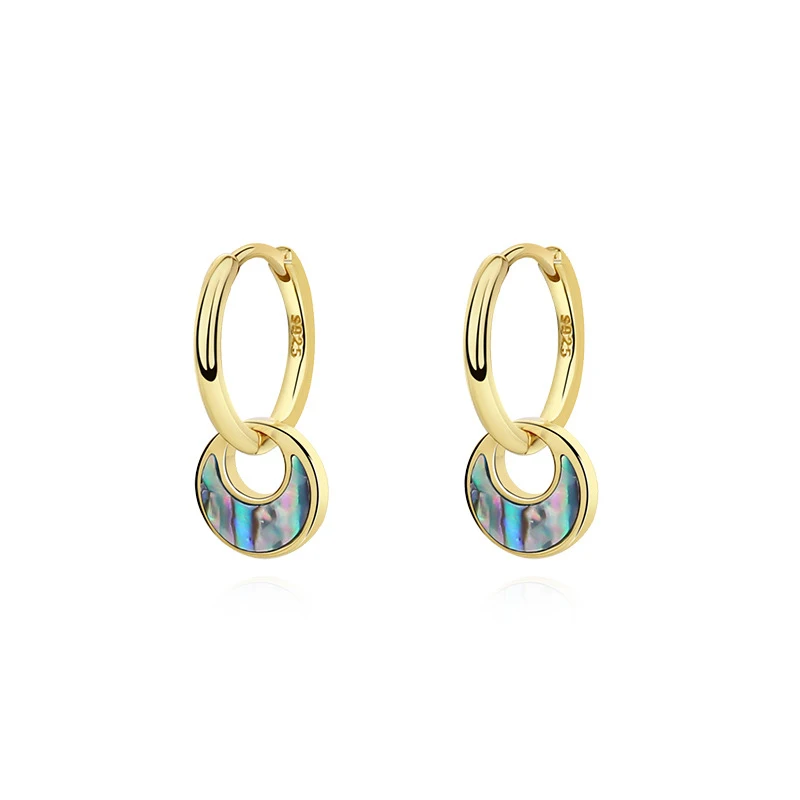 925 Sterling Silver Jewelry Abalone Shell Earrings/Turquoise Earrings Gold/Silver Two Color For Women Party Wedding Jewelry Gift