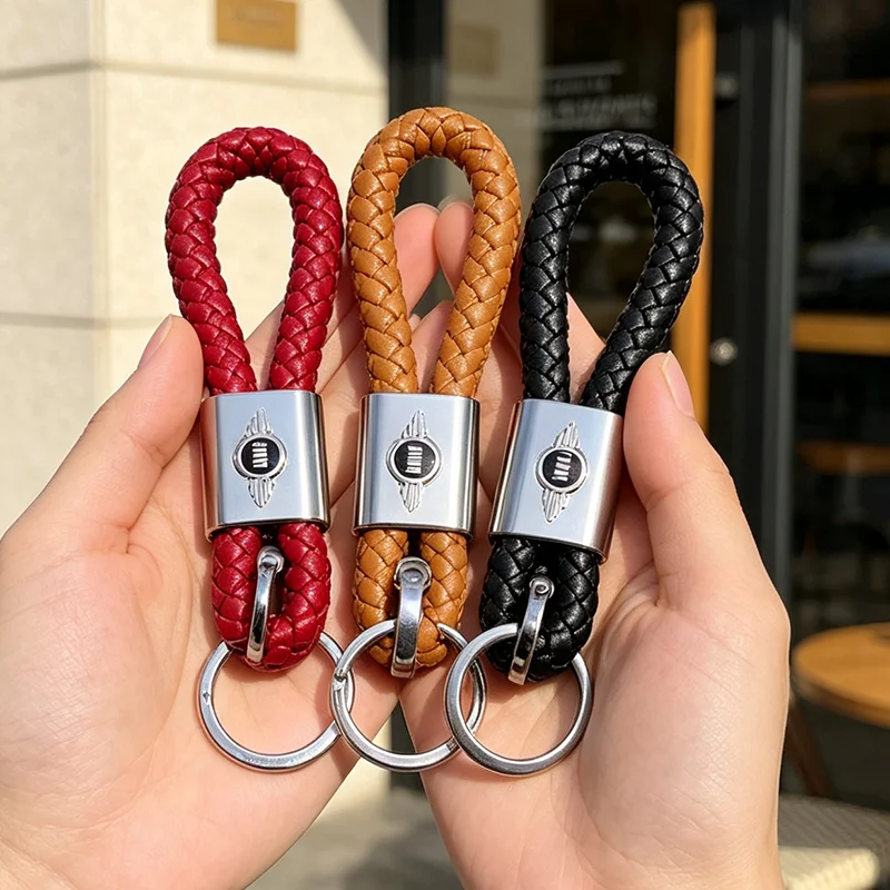 Car Braided Rope Keychain Keyring Pendant Sticker for MINI Cooper Countryman Clubman JCW F55 F56 R55 R56 R60 F60 R50 R57 R58 R59