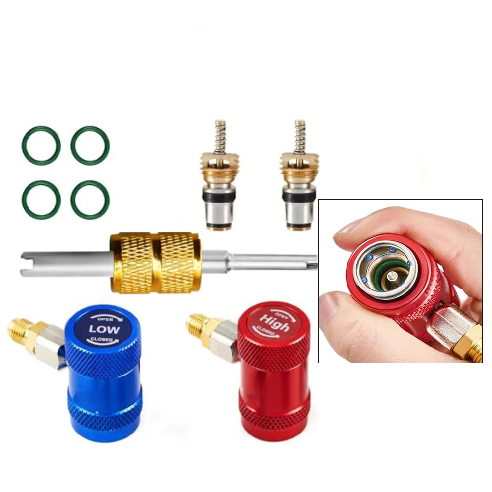 

Car High / Low Voltage Side For R1234yf Quick Connector Adapter 1/4" Male Interface Automotive Air Conditioning Maintenance Tool