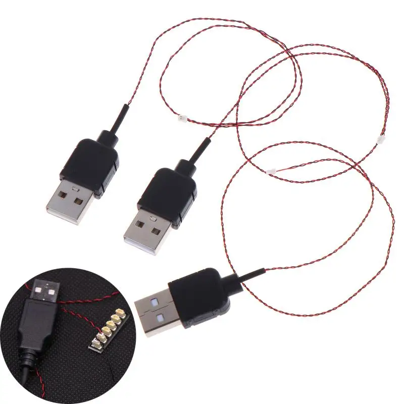 

【A11】1/3Pcs 0.8mm Pin DIY 5V Lights 30cm USB Power Cable Compatible With Toy Model USB Power Cord DIY Lamp Toy Accessories