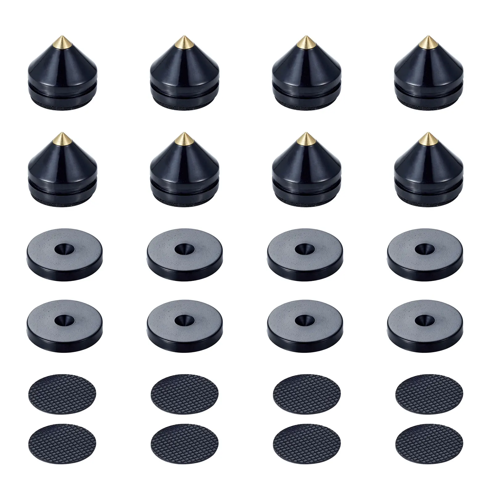 

Pailvens loudspeaker Spikes Set of 8 Lightweight Alu Alloy loudspeaker Feet Subwoofer Feet with 16x Adhesive Pads JD5