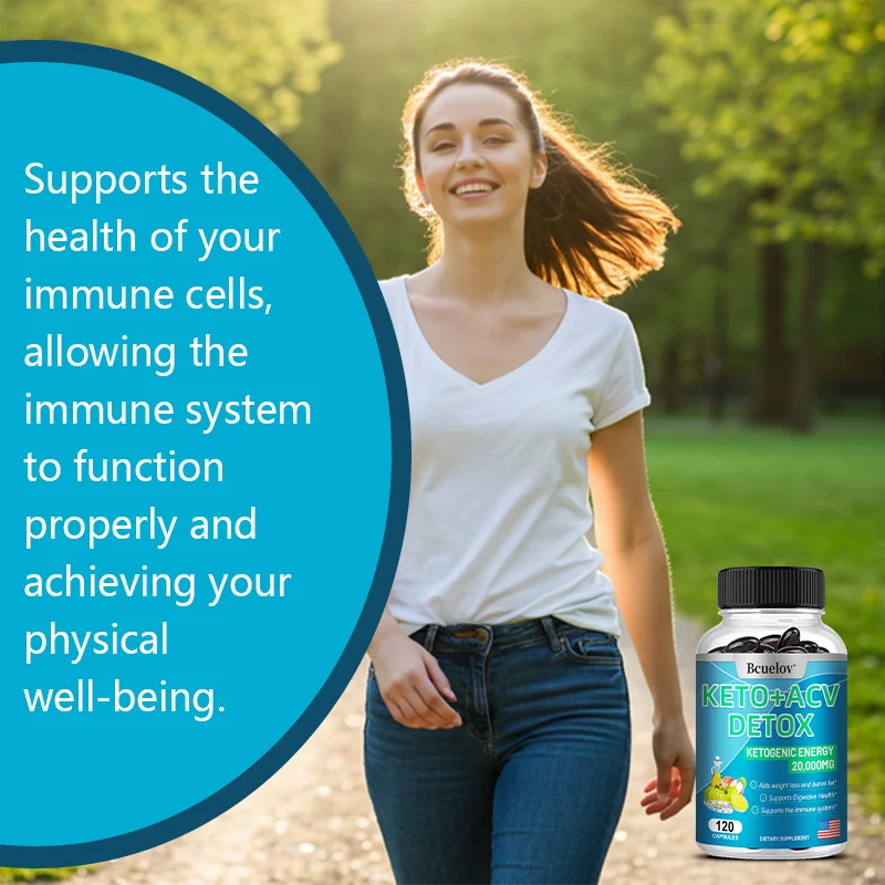 كيتو + كبسولات خل التفاح لإزالة السموم وحرق الدهون وإدارة الوزن وصحة الجهاز الهضمي، 120 كبسولة #6