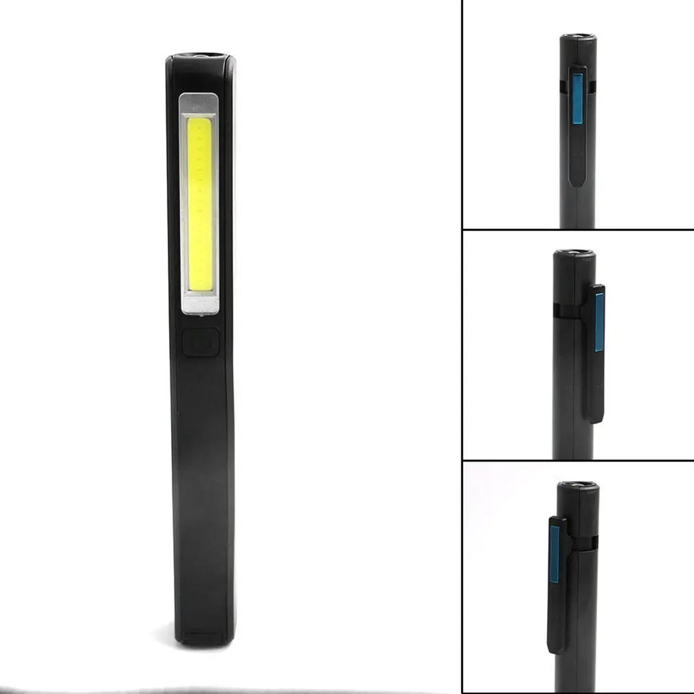 COB LED Flashlight Mini Pen Type Multifunction Torch Lights Magnetic Working Inspection Lamp USB Charging Pocket Light