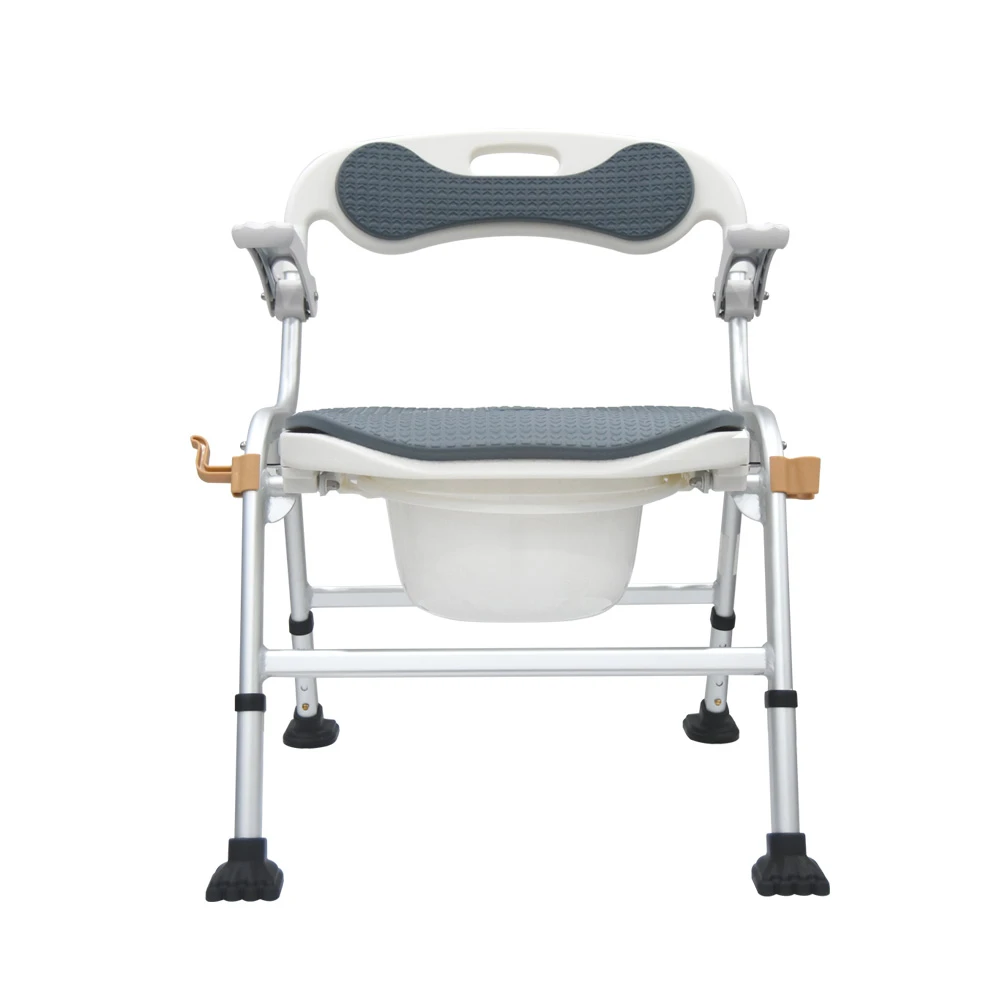Convenient Class II Aluminum Folding 2-in-1 Portable Bath & Toilet Chair Bc-1123 Elderly Patient Urinal