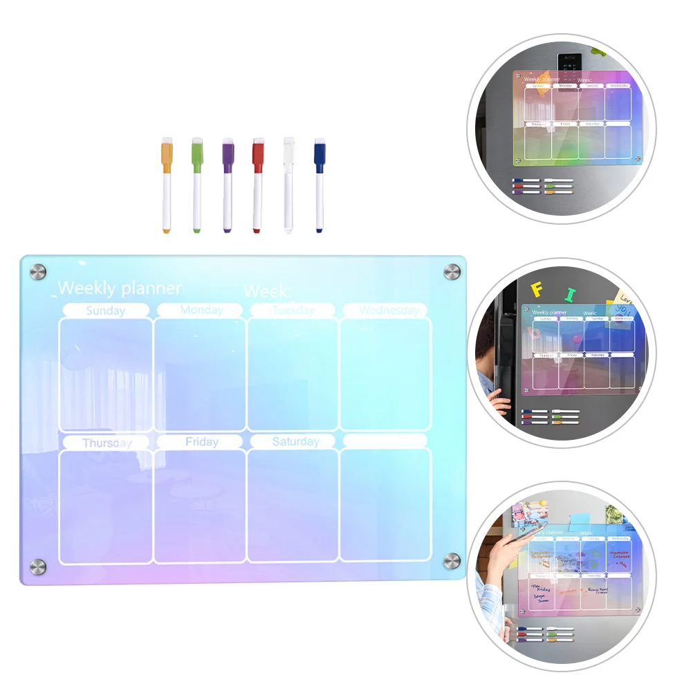 

Weekly Planner Board Notepad Whiteboard Daily Dry Erase Boards Desk Memo Magnetic Force