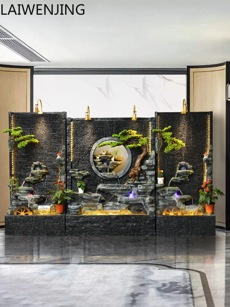 

MJY European Style Water Curtain Wall Flowing Water Screen Fountain Wealth-Attracting Floor Ornament Humidifier