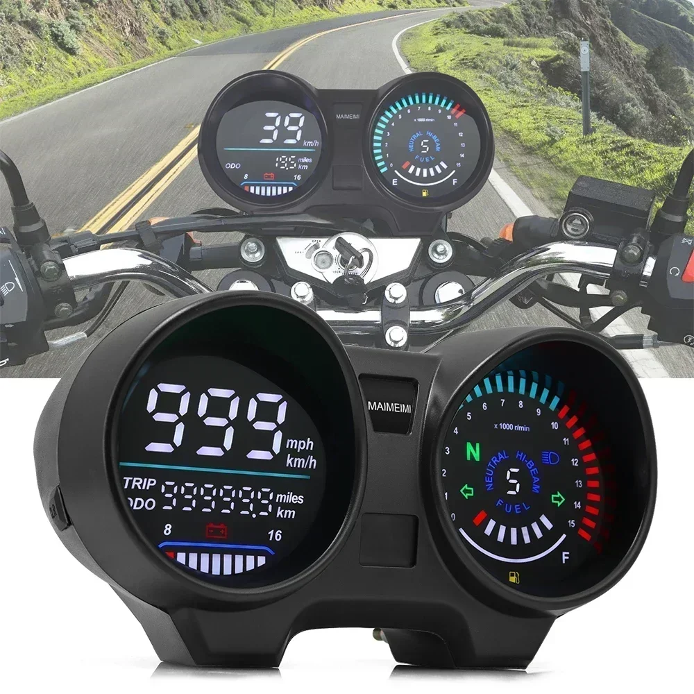 Popular Motorcycle Odometer Assembly Modified Electronic Tachometer CG125 Accessories Motorcycle Instrument Panel for   150