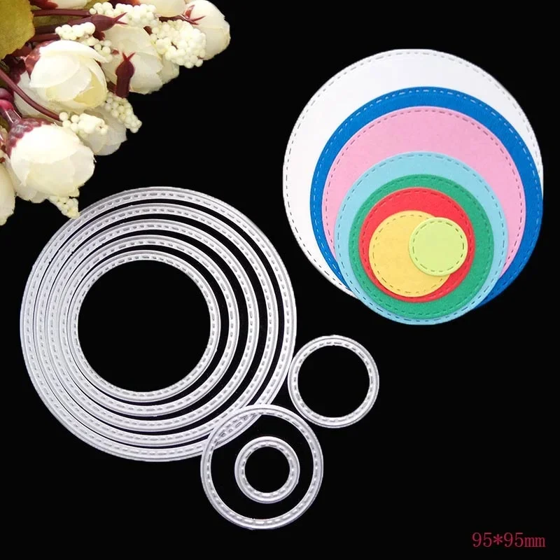 8pcs/set Round Circle Metal Cutting Dies Stencil Scrapbooking Photo Album Decorative Template