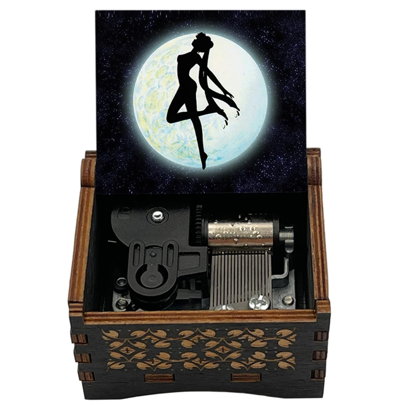 Beautiful Women Warrior Opening Song《Moon Light Densetsu》Music Box Office Wooden Box Decoration Ornaments Family Party Gifts