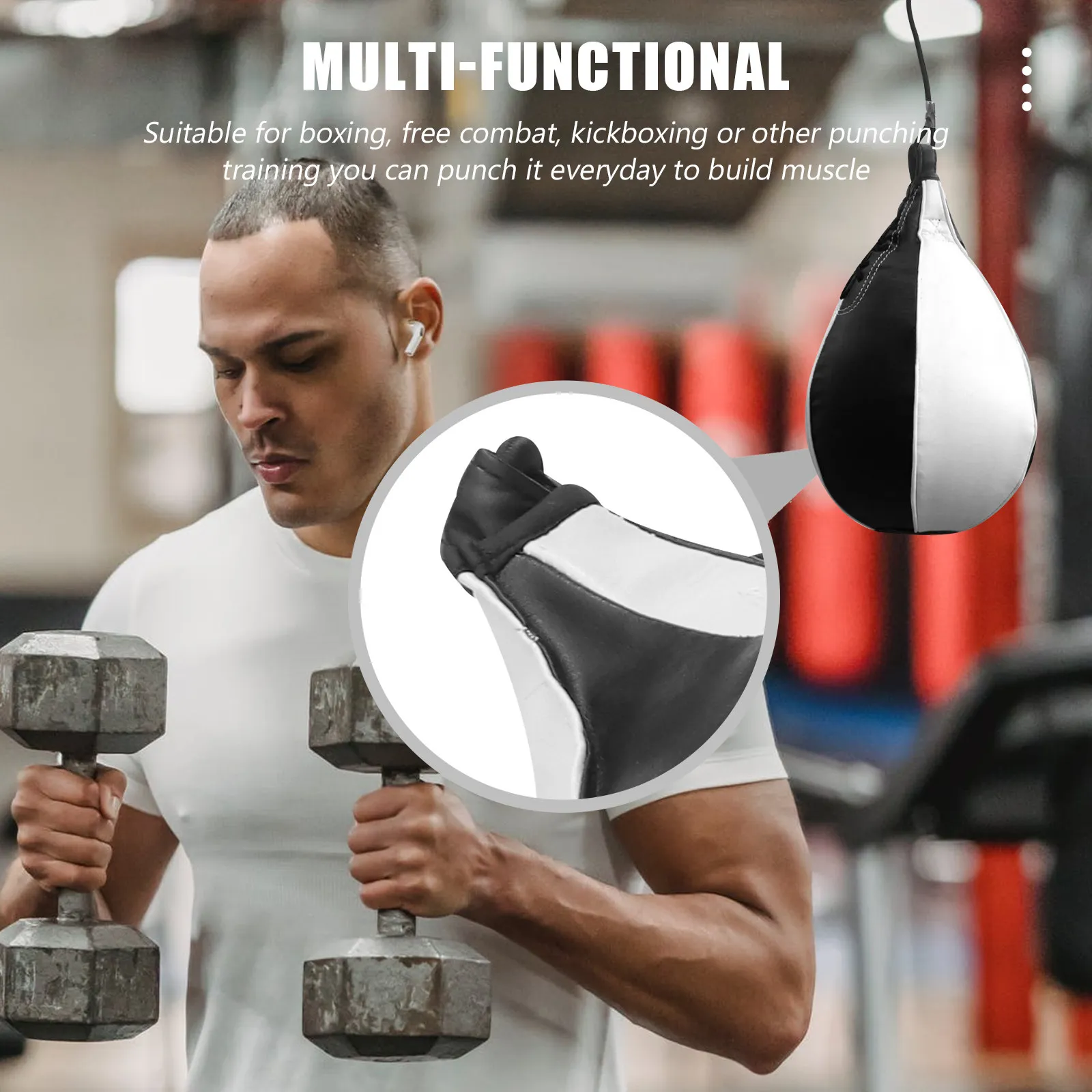 Boxing Ball Double End Punch Bag Elastic Strips Floor Ceiling Rope Workout Ball Mma Gym Sports Training
