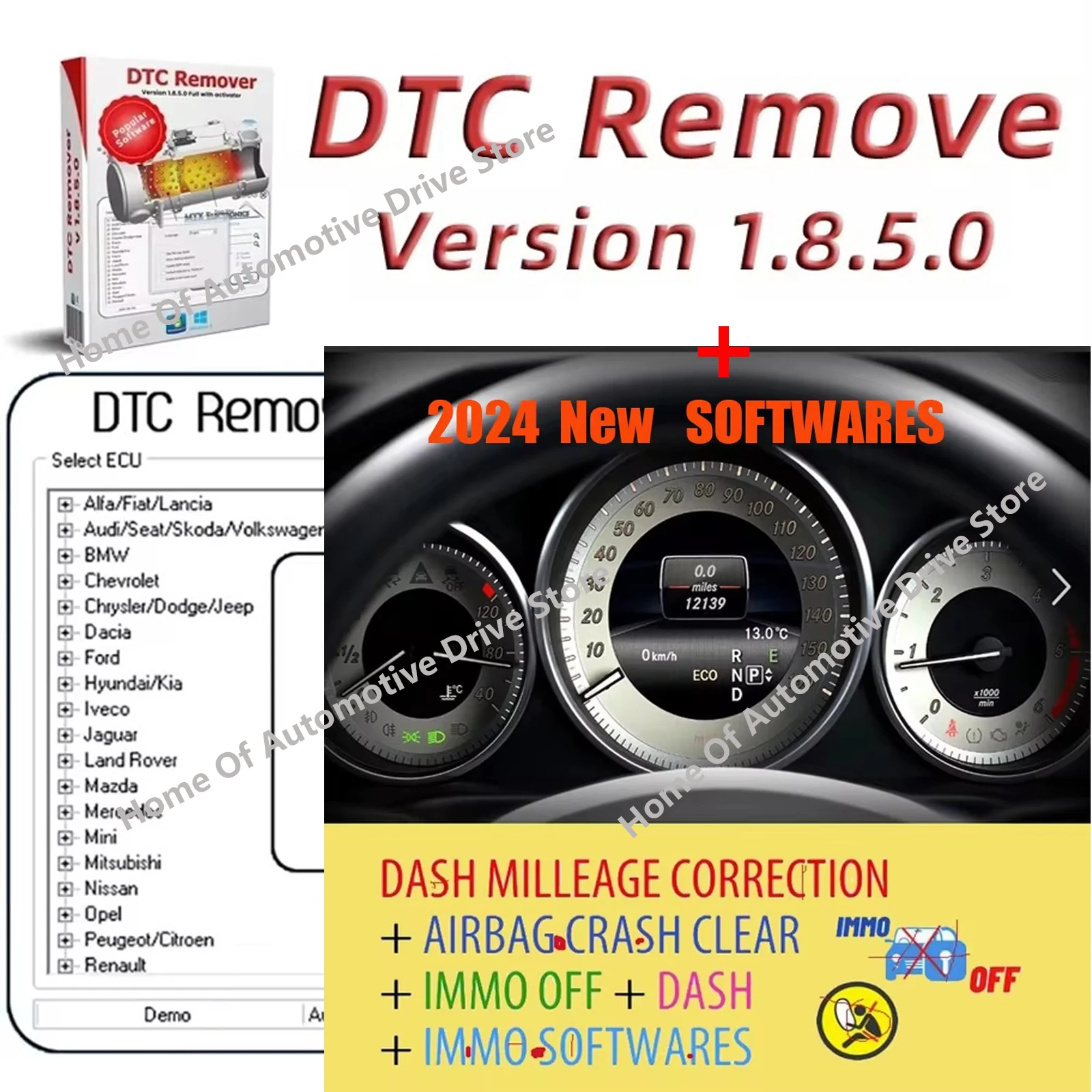 IMMOFF for All Car toolsBrands TOTAL 32 GB Package Software Ecu DASH MILLEAGE CORRECTION+AIRBAGCRASH CLEAR +DASH + DTC Remover