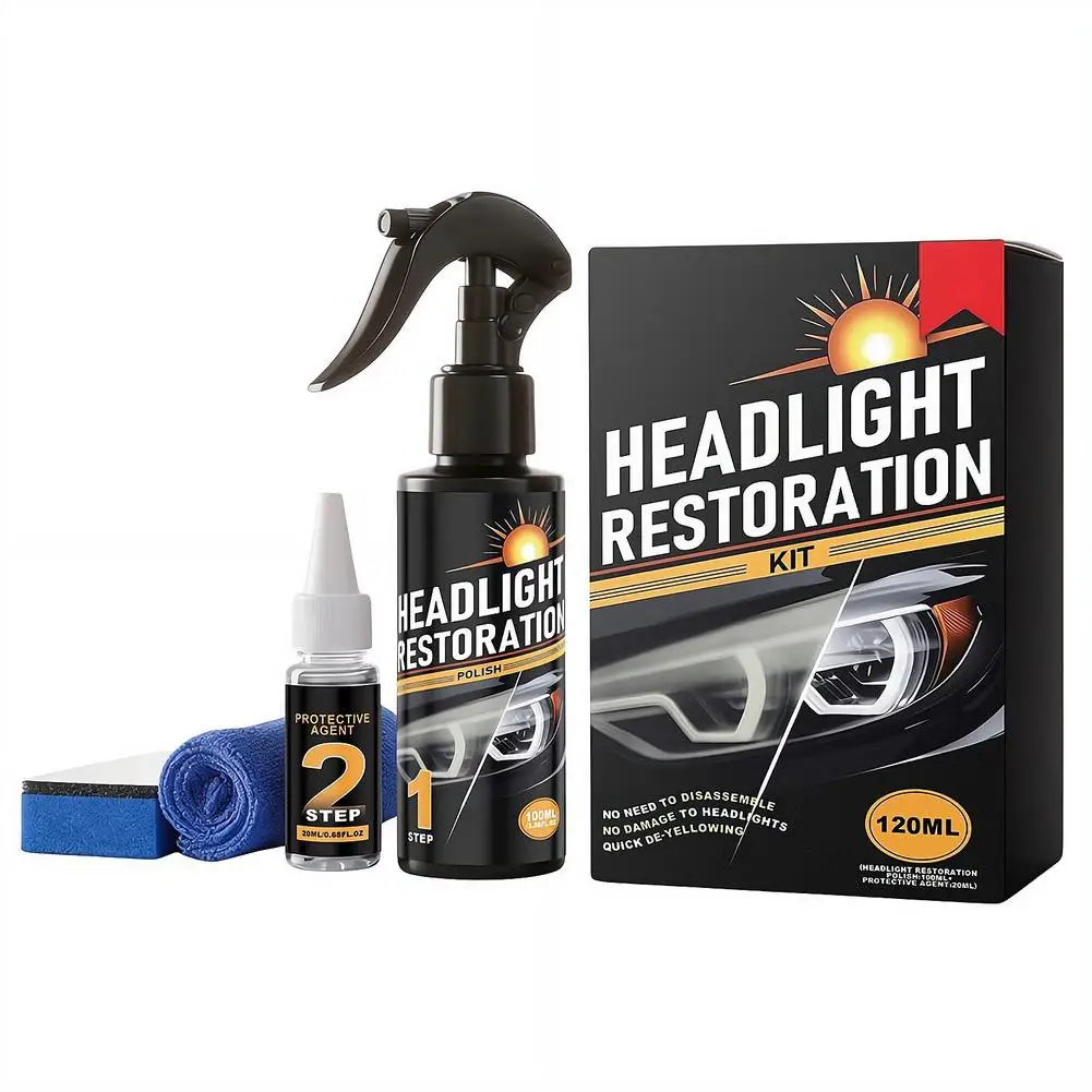 Headlight Polishing & Restoration Kit, Professional Solution for Foggy, Yellowed & Scratched Headlamps