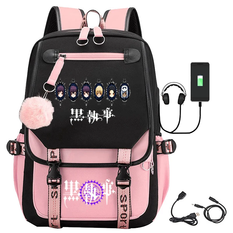 2025, USB Fashion Black Butler nylon tas Jeugdacademie-rugzak