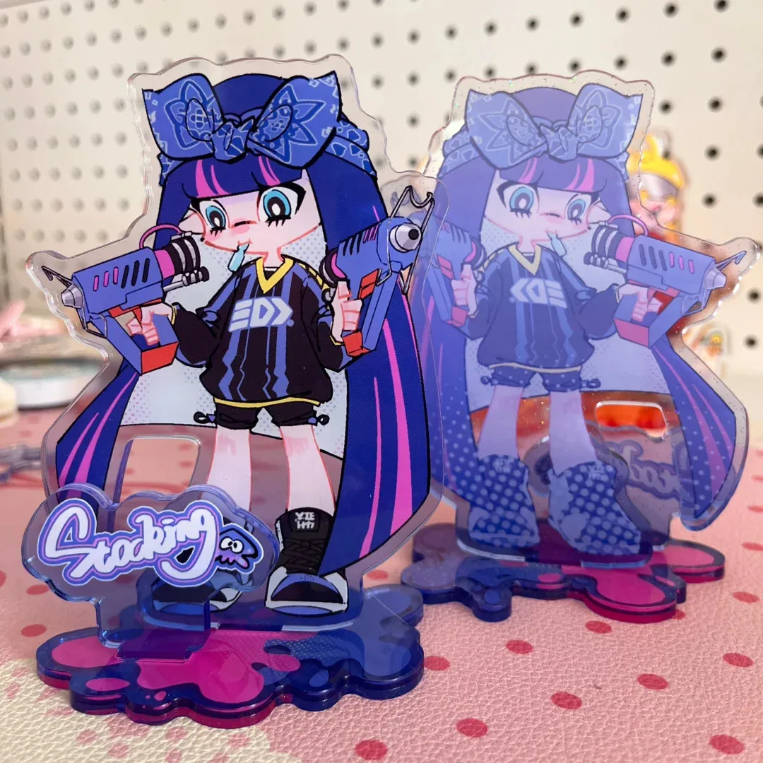 Majtki i pończochy z pasemkiem do pończoch Anime Akrylowy stojak Figuur Action Kids Modele Zabawki Ozdoby Akcesoria パンティ&ストッキングwithガーターベルト