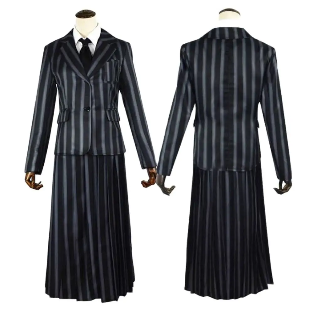 Wednesday Addams Cosplay Costume Wednesday School Uniforms Nevermore Academy School Clothes for Girls Boys Halloween Costumes