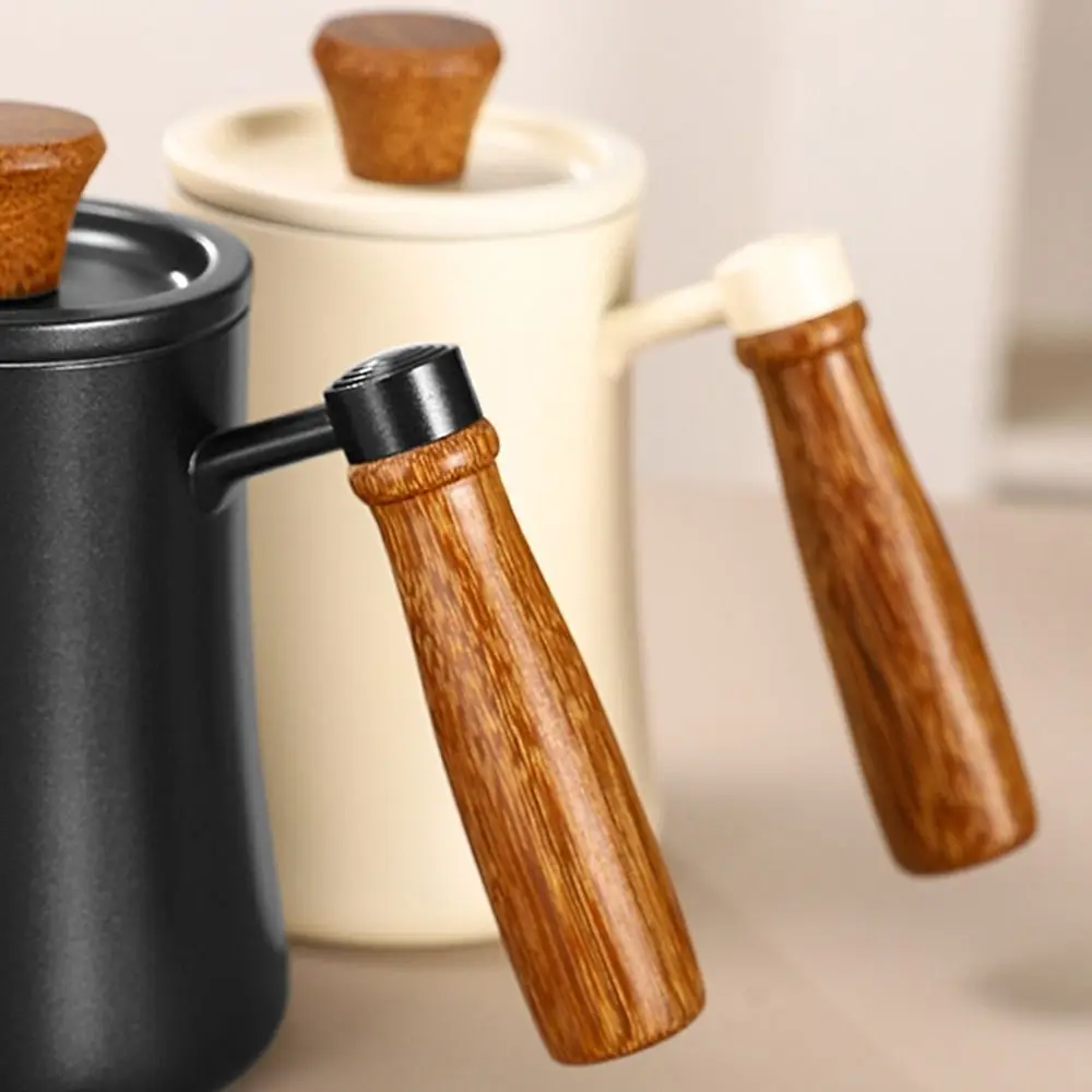 Stainless Steel Goose Neck Coffee Pot Drip Port Wooden Handle Long Narrow Drip Carafe Scale Comfortable Grip