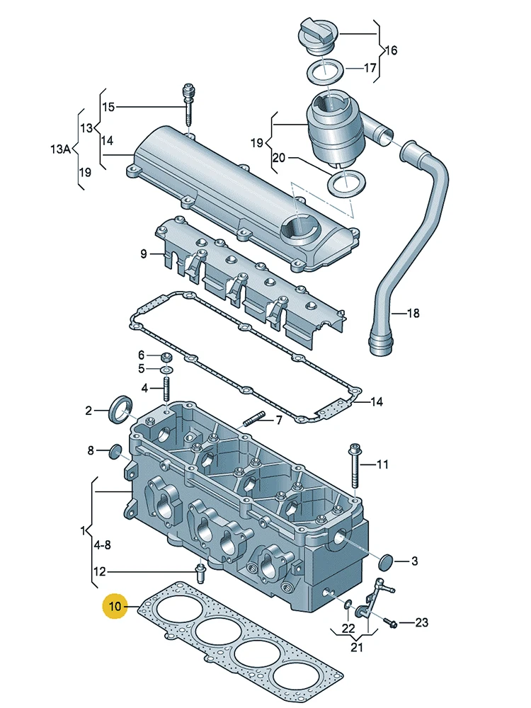 BOICY Cylinder Head Gasket Fit for VW EA113 1.6 Jetta Bora Golf Caddy 06A103383AP 06A 103 383AP