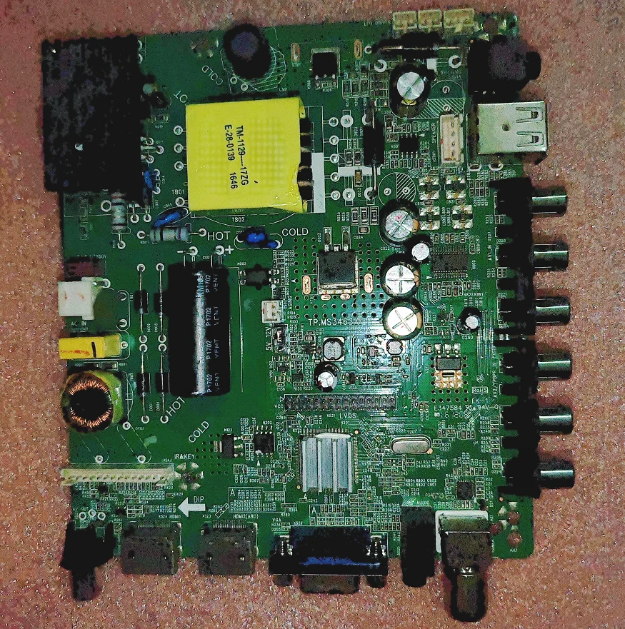 Free shipping! TP.MS3463.025   Three in one TV motherboard tested well, 40-55V 480MA