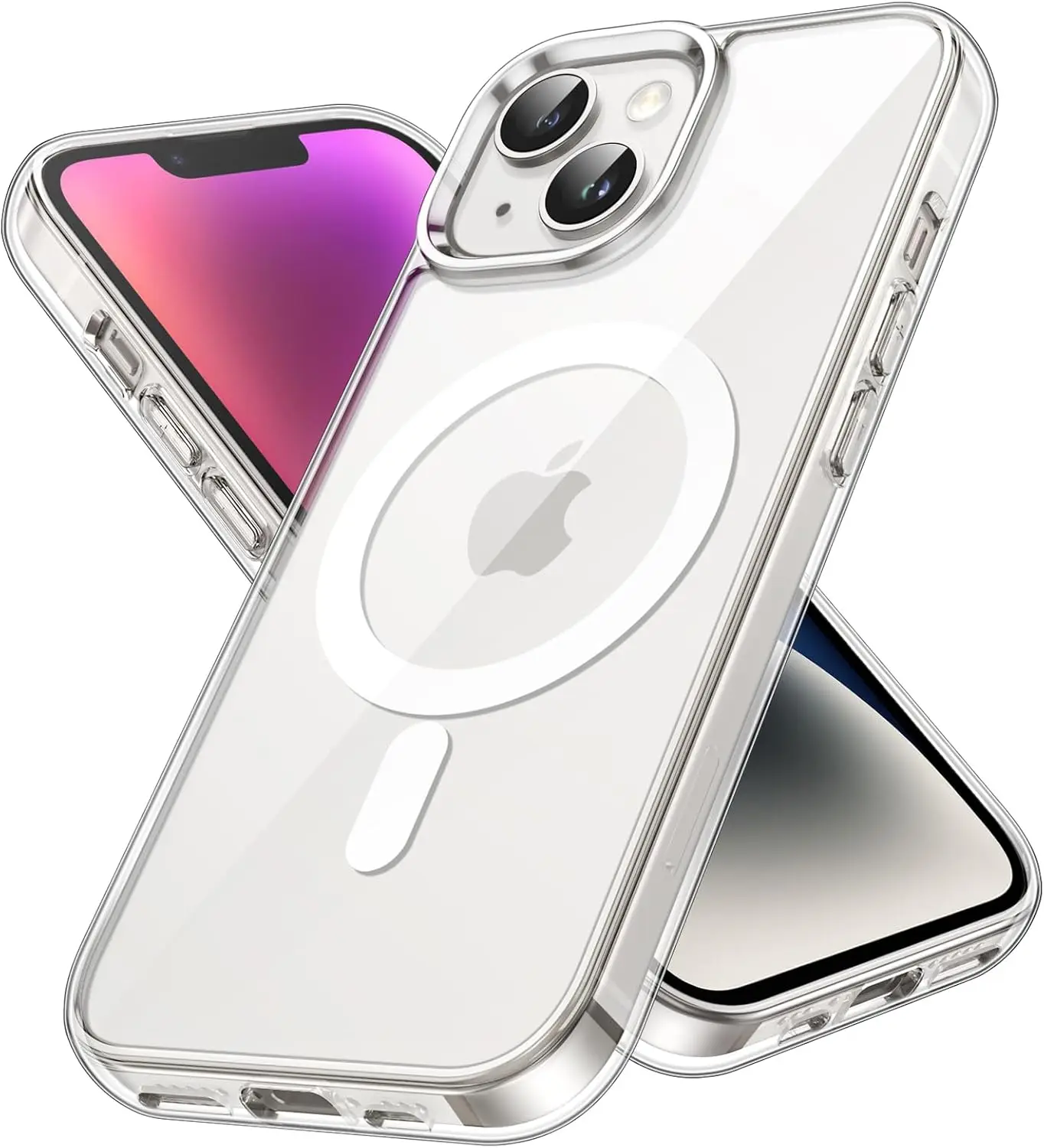 

Magnetic Clear Case for iPhone 14 Plus with MagSafe, Shockproof and Anti-Scratch Protection