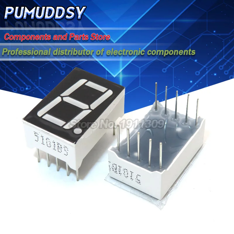 5PCS 7 segment Common Cathode Common Anode 1 Bit digital Tube 0.56inch Red LED Display LED Digital tube