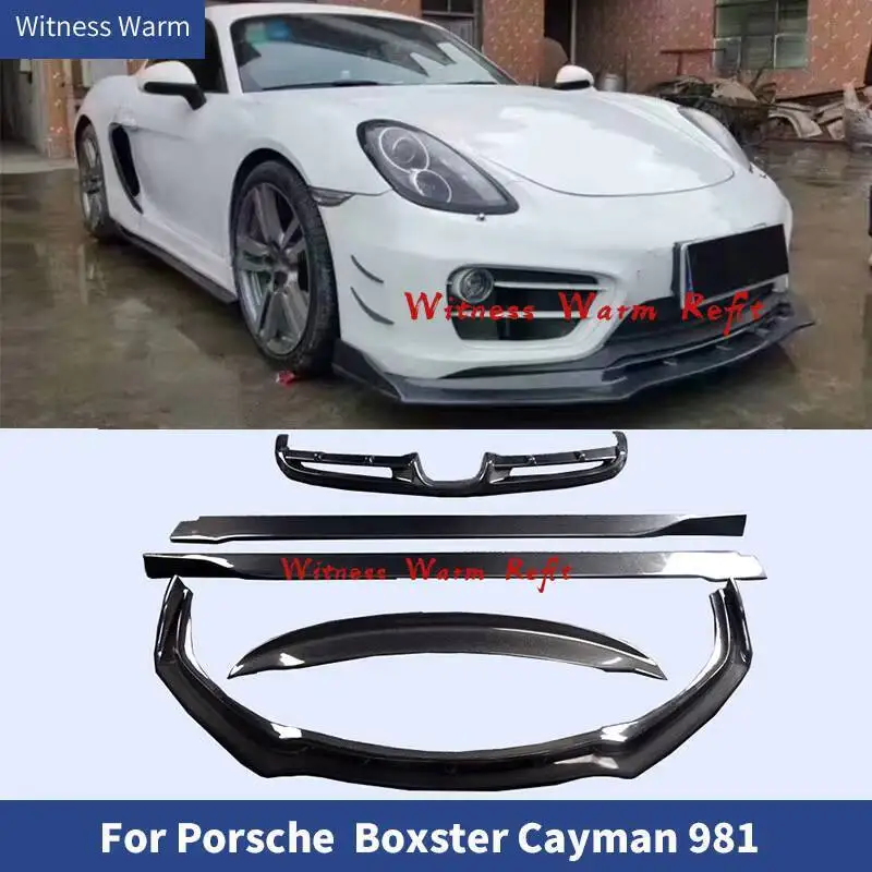 Pare-chocs avant en fibre de carbone, diffuseur arrière, becquet arrière, jupe latérale pour Porsche Boxster Cayman 981, kit carrosserie