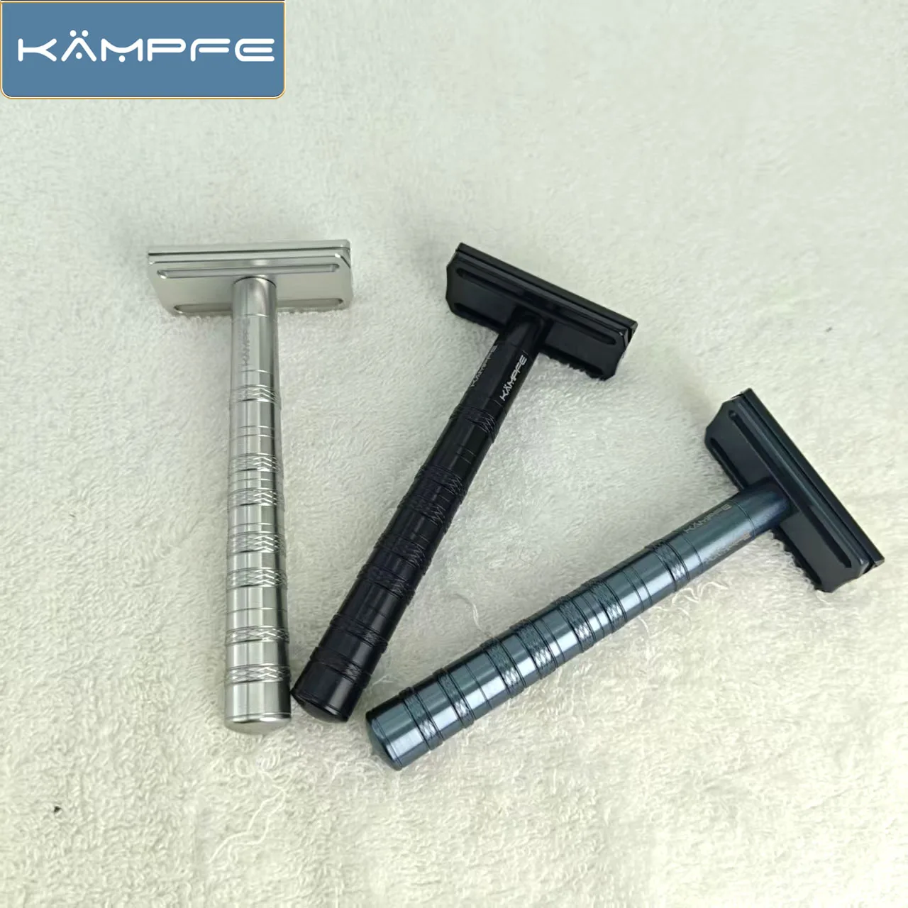 KAMPFE Aluminum Manual Razor Shaver Safety CNC Processed Hair Removal Tool with 5 Spare Blades for Men And Women
