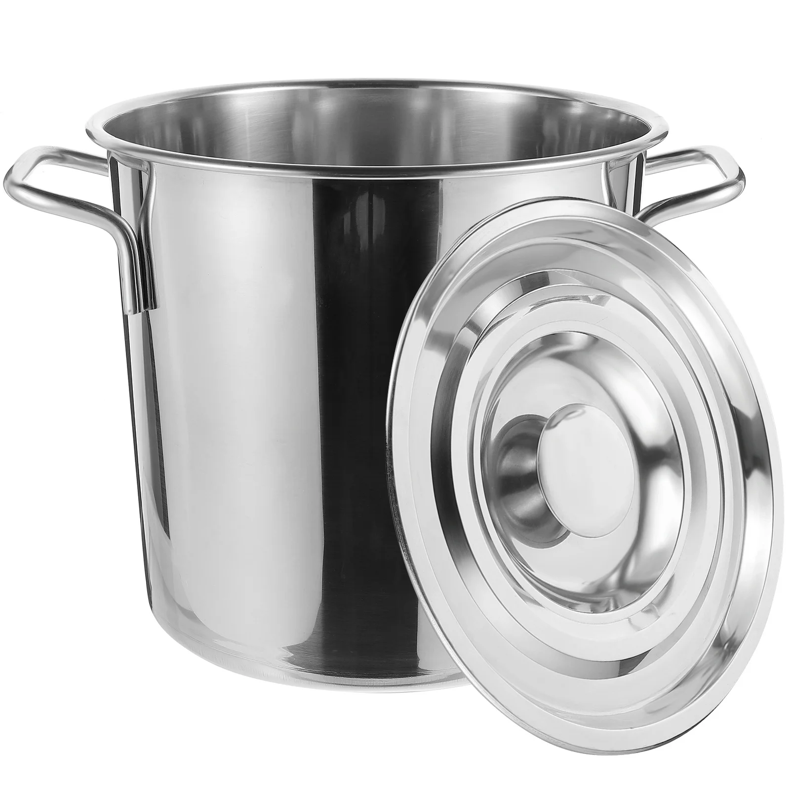 

Stainless Steel Soup Pot 5L Stew Pot With Lid Seafood Cooking Bucket Metal Boiler For Kitchen Cookware Supplies