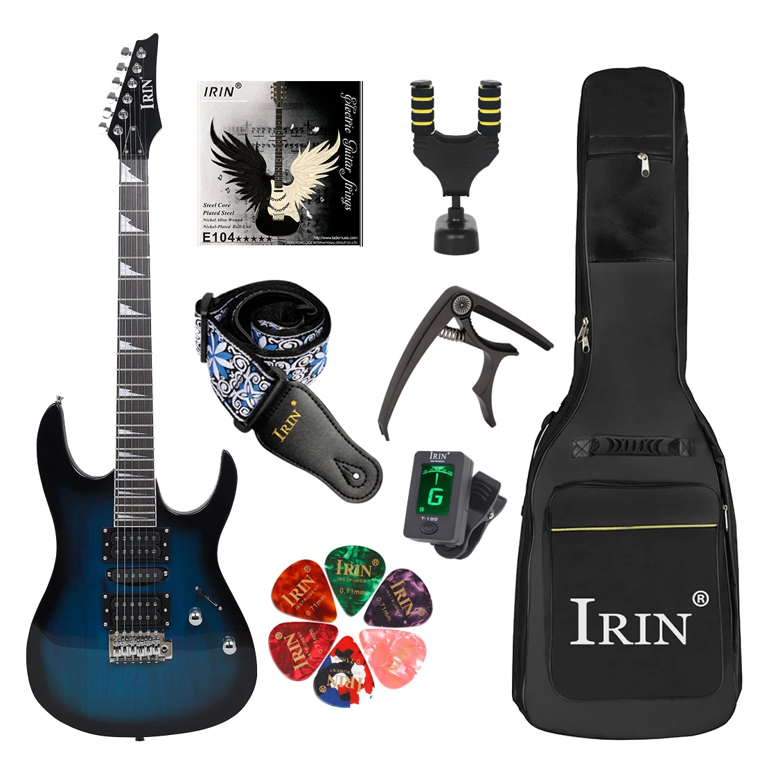 

IRIN 39 Inch 6 Strings Electric Guitar 24 Frets Maple Body Neck Electric Guitarra with Bag Tuner Guitar Parts & Accessories