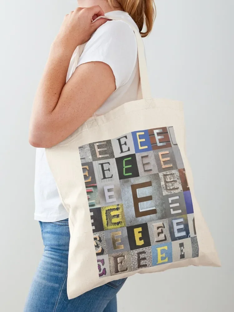 Nick's Type Art: E Tote Bag shopper bags tote cloth the bag Women's Bag