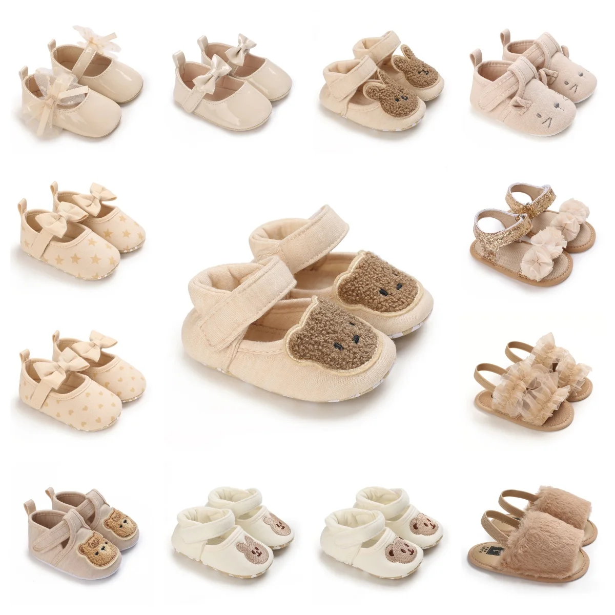 0-18M Baby Shoes Cute Casual Baby Walking Shoes For Boys And Girls Anti Slip Soft Sole Anti Drop Outdoor Newborn Shoes