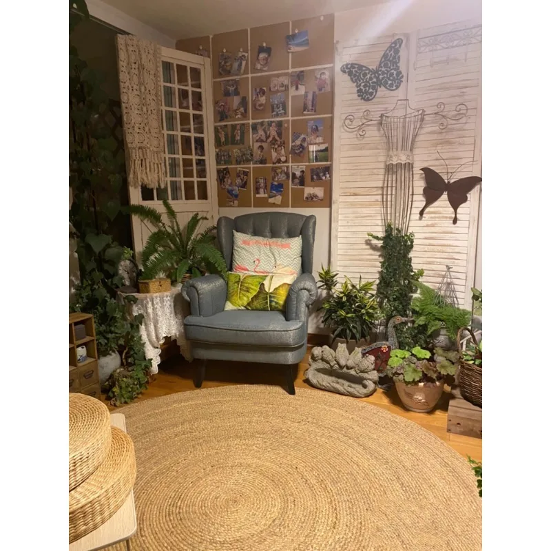 American country retro old door panel garden solid wood door balcony screen partition vine climbing