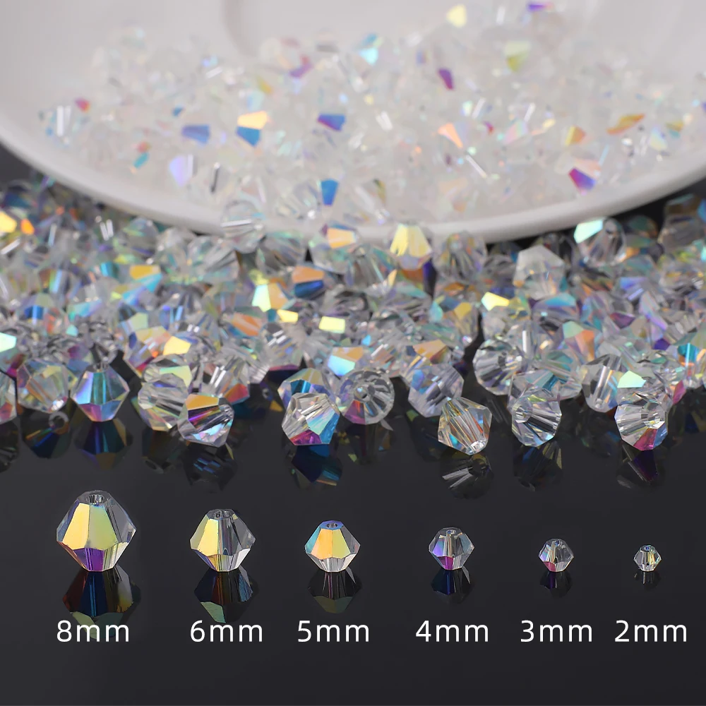 AAA quality 2/3/4/5/6/8mm faceted Austria beads crystal ab glass round beads crystal loose beads for bracelet necklace making