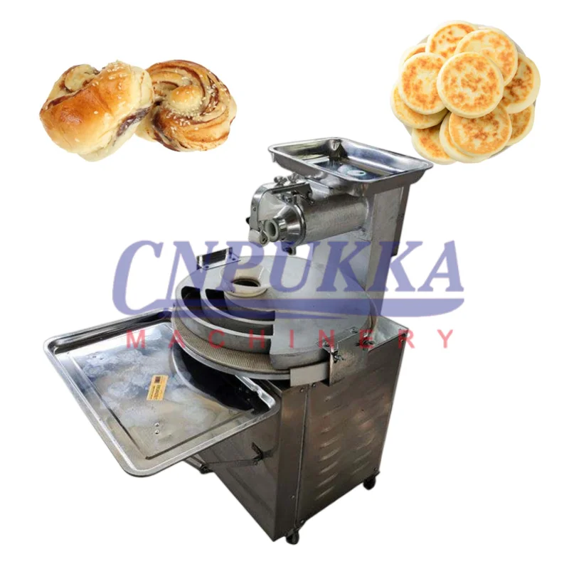 الفولاذ المقاوم للصدأ التلقائي البيتزا العجين مقسم آلة مستدير آلة مستدير العجين الغذاء الصف على البخار آلة صب كعكة الخبز