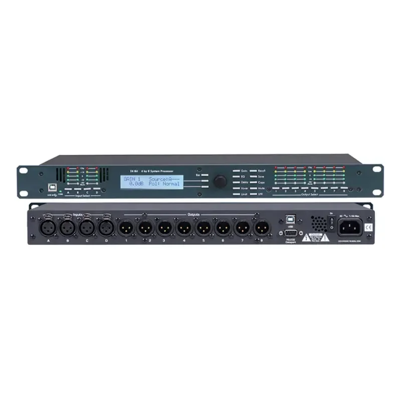 4.8SP 110V/220V 4 Inputs and 8 Outputs Digital Speaker Audio Processor Stage Performance Audio Effector for DriveRack
