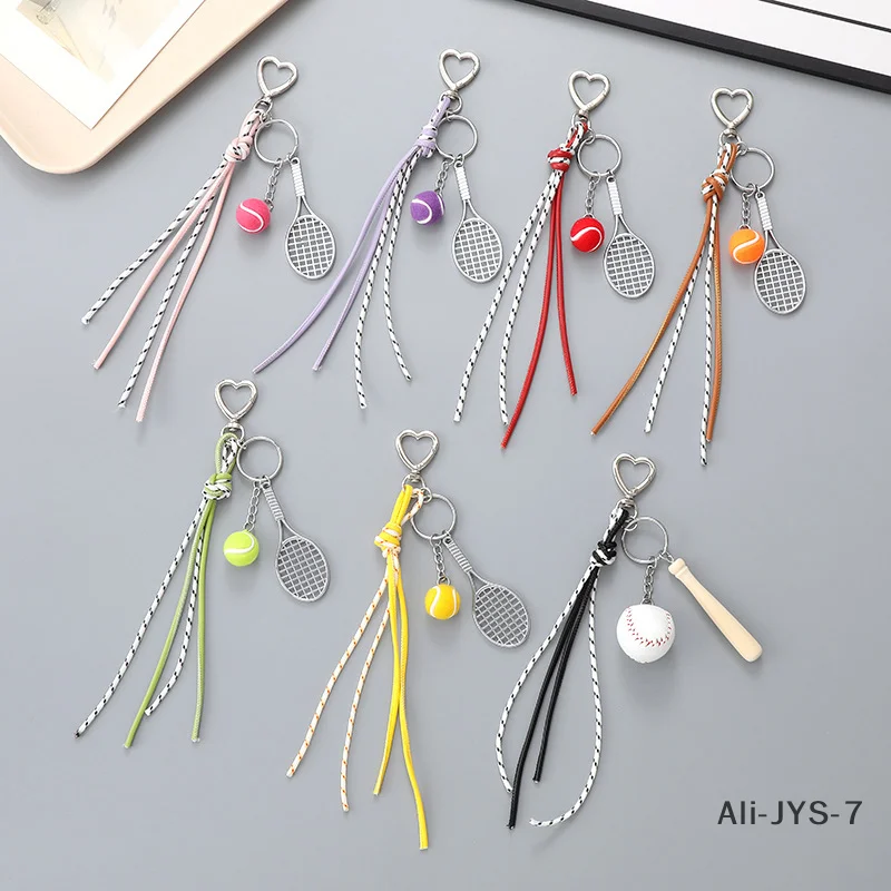 

Creative Tennis Woven Rope Lanyard Fashion Simple Keychain Multi-purpose Handmade Rope Bag Pendants Bag Hanging Decoration