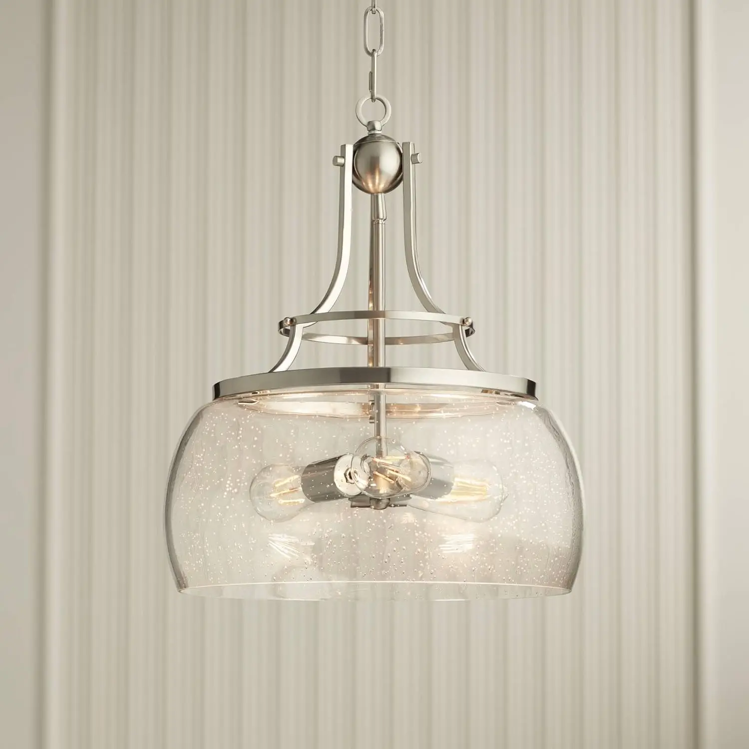 Franklin Iron Works Charleston Satin Nickel Pendant Chandelier 16