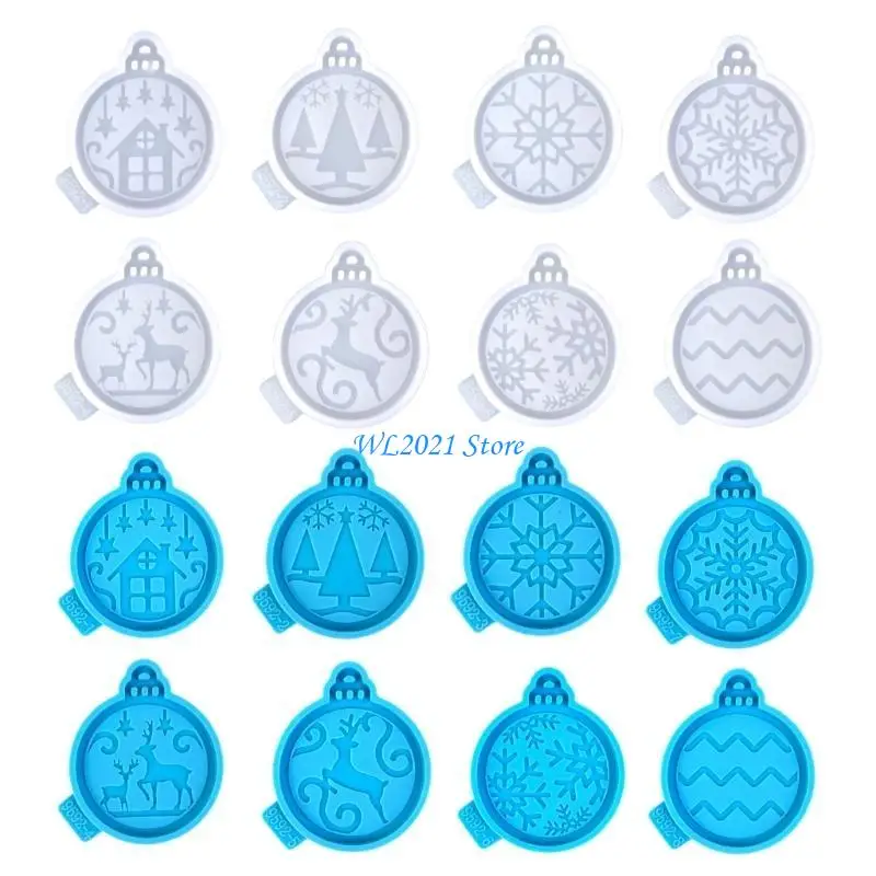 

G5GC 8 Pack Pendant Silicone Mold Christmas DIY Ornaments Moulds Silicone Material