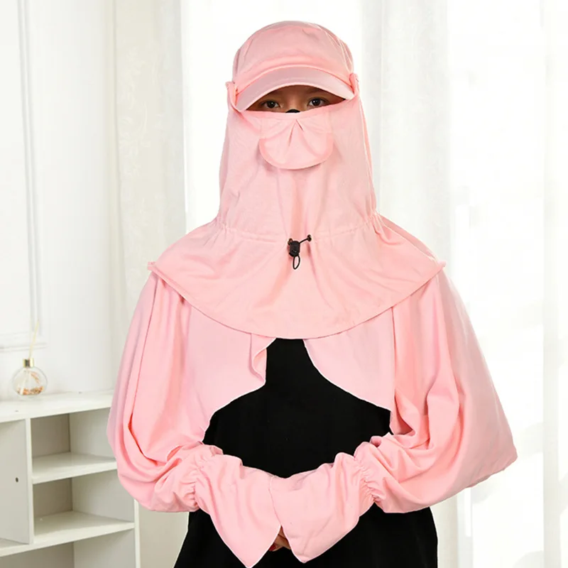 Summer Sun Protective Clothes Cycling Korean Style Breathable Cloak Robe Neck Protection Hat Women's Sun Protection Shawl Men's