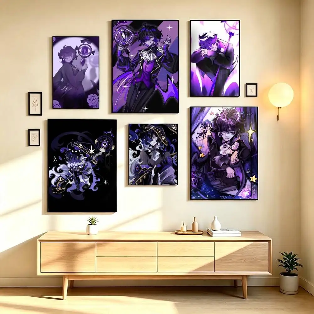 B-Black Sapphire Cookie Cookie Run  Poster High Quality Dorm Living Room Aesthetic Wall Decoration Painting Stickers Gift