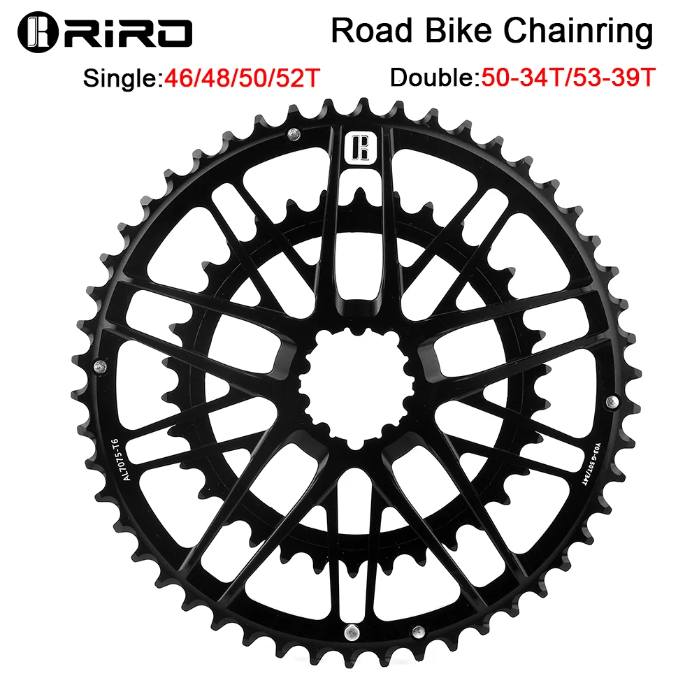 RIRO Road Bike Chainring CNC bezpośrednie mocowanie wąskie szerokie koło łańcuchowe ultralekkie AL7075-T6 aluminiowe rower ze stopu części do roweru górskiego tarczowe