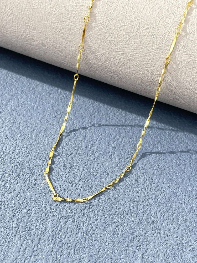 925 Sterling Silber Minimalistische 40cm 45cm Damen Einfache Halskette für Frauen Halskette Geschenke Mode Hochwertige Feine Schmuckstücke – Detail 9