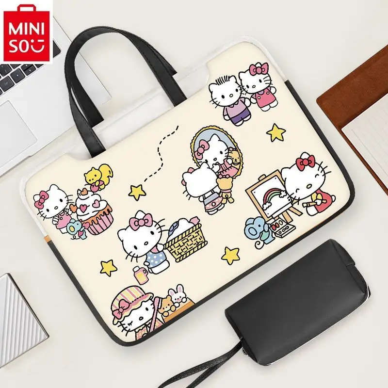 MINISO Hello Kitty Cartoon Anime Laptop Bag Air14 13.3 1615.6 inch Student Handheld Storage Bag