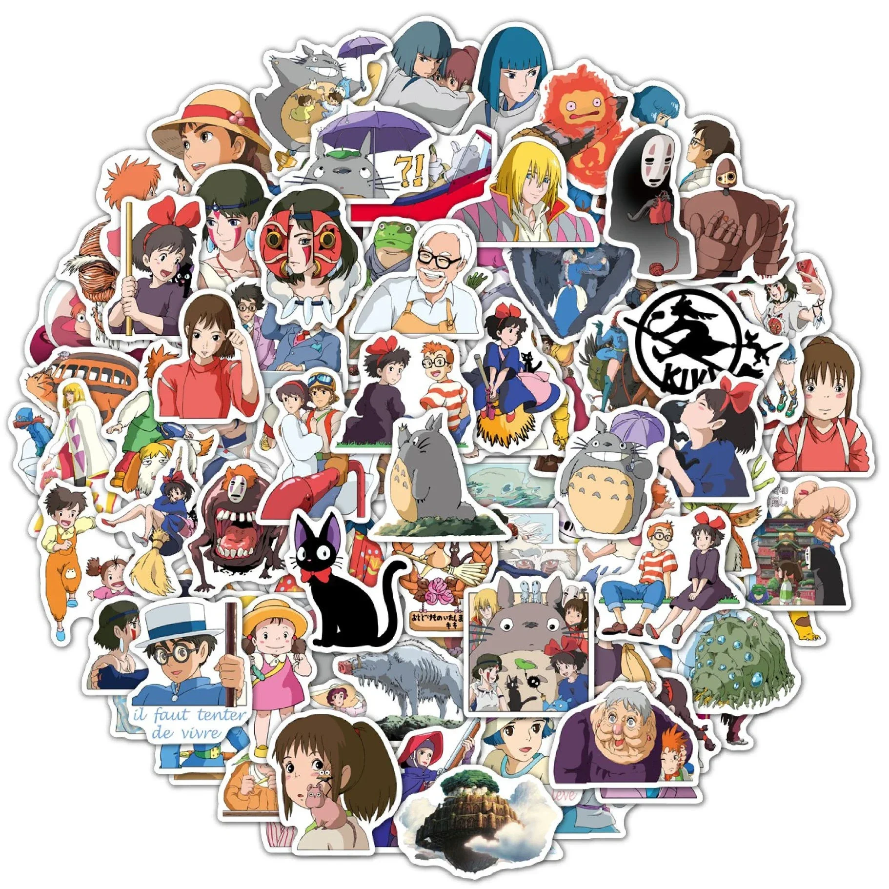 100Pcs Hayao Miyazaki Anime Stickers for Laptop Skateboard Luggage Phone Car Decals Graffiti Waterproof Sticker Kid Toy