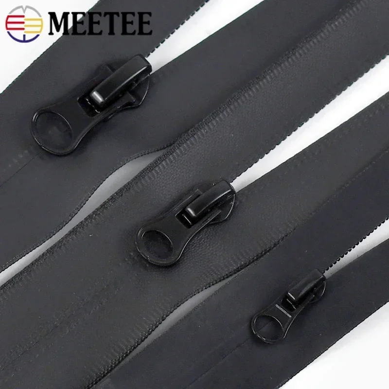 Meetee 20Pcs 3# 5# 8# 10# Nylon Zipper Sliders Reverse Invisible Waterproof Zippers Puller Head DIY Bag Jacket Sewing Accessory